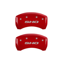 Load image into Gallery viewer, MGP 10222SSHORD FITS 4 Caliper Covers Engraved Front &amp; Rear SHO Red finish silver ch