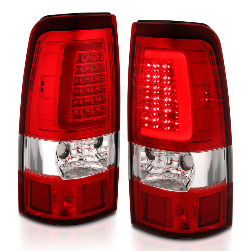 ANZO 311335 -  FITS: 2003-2006 Chevy Silverado 1500 LED Taillights Plank Style Chrome With Red/Clear Lens