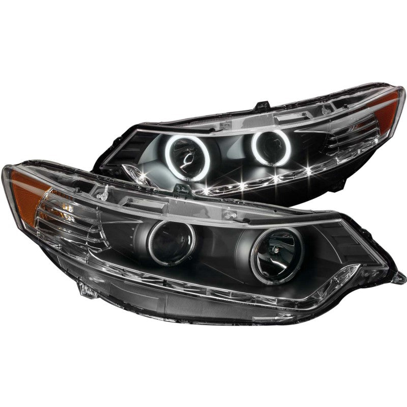 ANZO - [product_sku] - ANZO 2009-2012 Acura Tsx Projector Headlights w/ Halo Black (CCFL) (HID Compatible) - Fastmodz