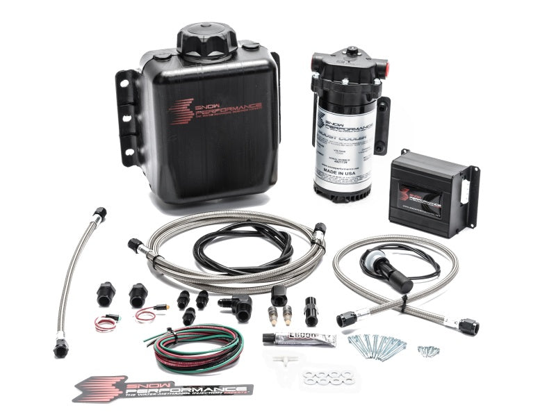 Snow Performance SNO-20010-BRD - Stg 2 Boost Cooler Prog. Engine Mount Water Injection Kit (SS Braid Line & 4AN)