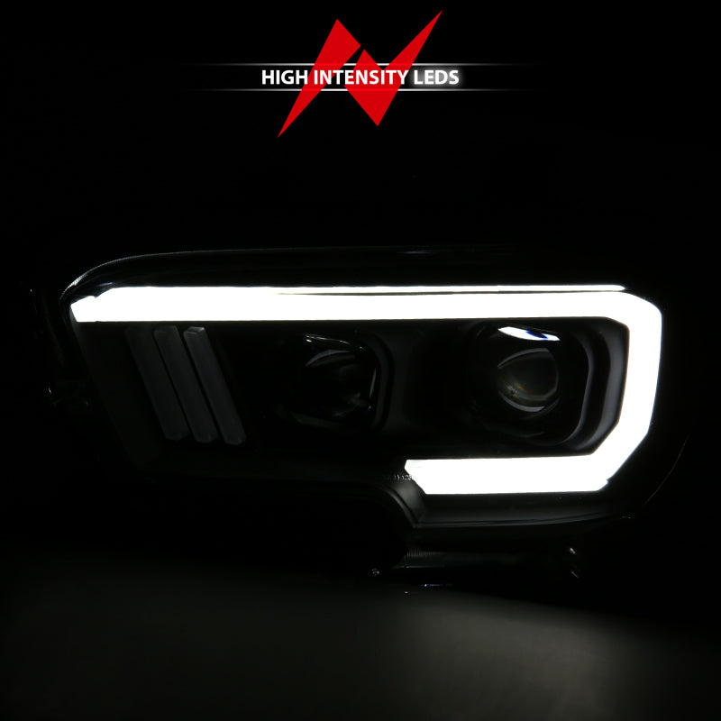 ANZO - [product_sku] - ANZO 2016-2017 Toyota Tacoma Projector Headlights w/ Plank Style Switchback Black w/ Amber - Fastmodz