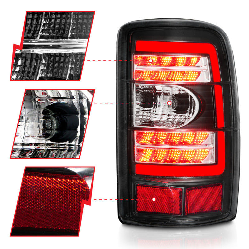 ANZO 311362 FITS 2000-2006 Chevrolet Tahoe LED Tail Lights w/ Clear Lens Black Housing