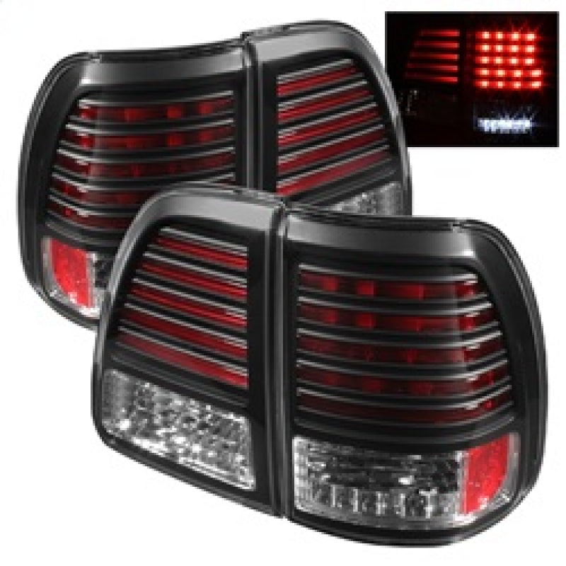 SPYDER 5007537 - Spyder Toyota Land Cruiser 98-05 LED Tail Lights Black ALT-YD-TLAN98-LED-BK