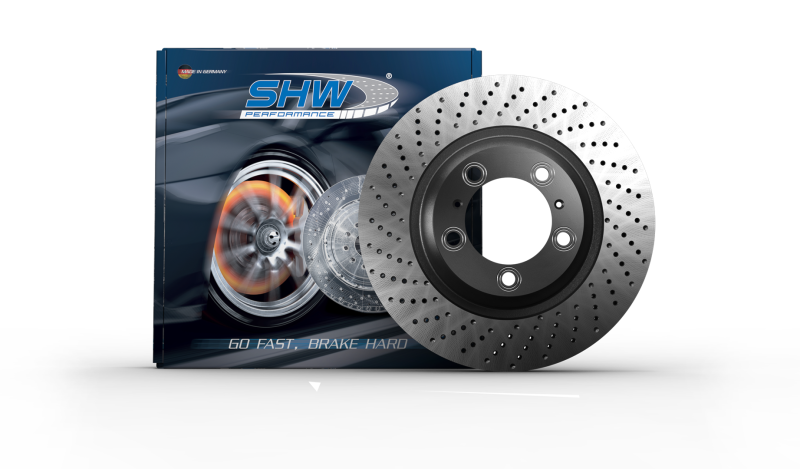 SHW Performance PFL39965 -  -SHW 99-08 Porsche 911 Carrera 3.6L w/o Ceramic Brakes Left Front Cross-Drilled MB Brake Rotor