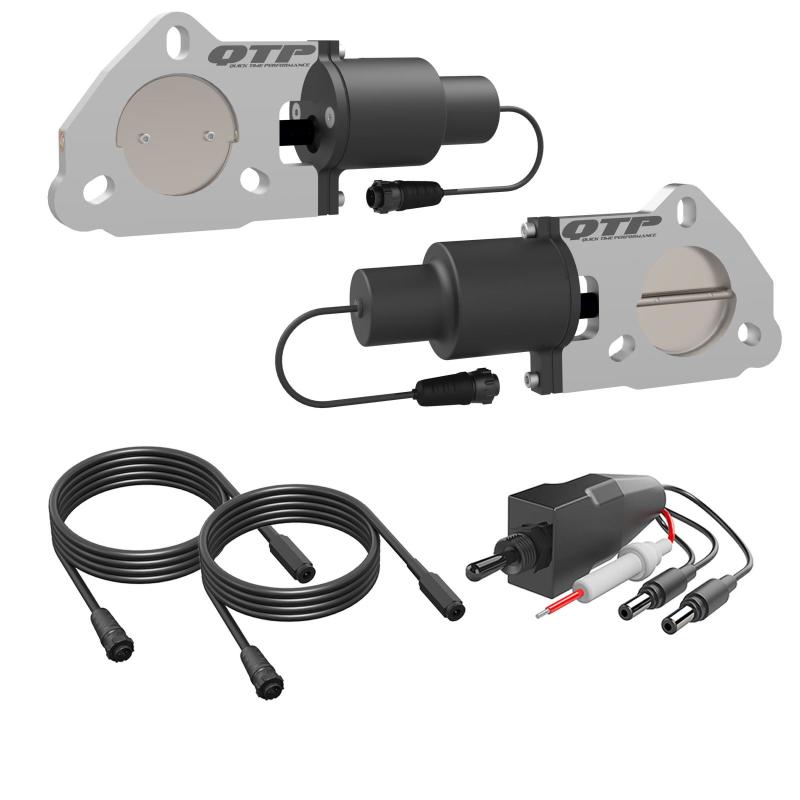 QTP QTEC45 - 2.25in Bolt-On QTEC Dual Electric Cutout Valves Pair