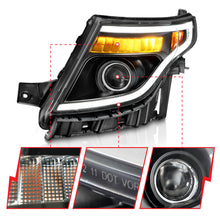 Load image into Gallery viewer, ANZO 111575 FITS 11-15 Ford Explorer (w/Factory Halogen HL Only) Projector Headlights w/Light Bar Black Housing