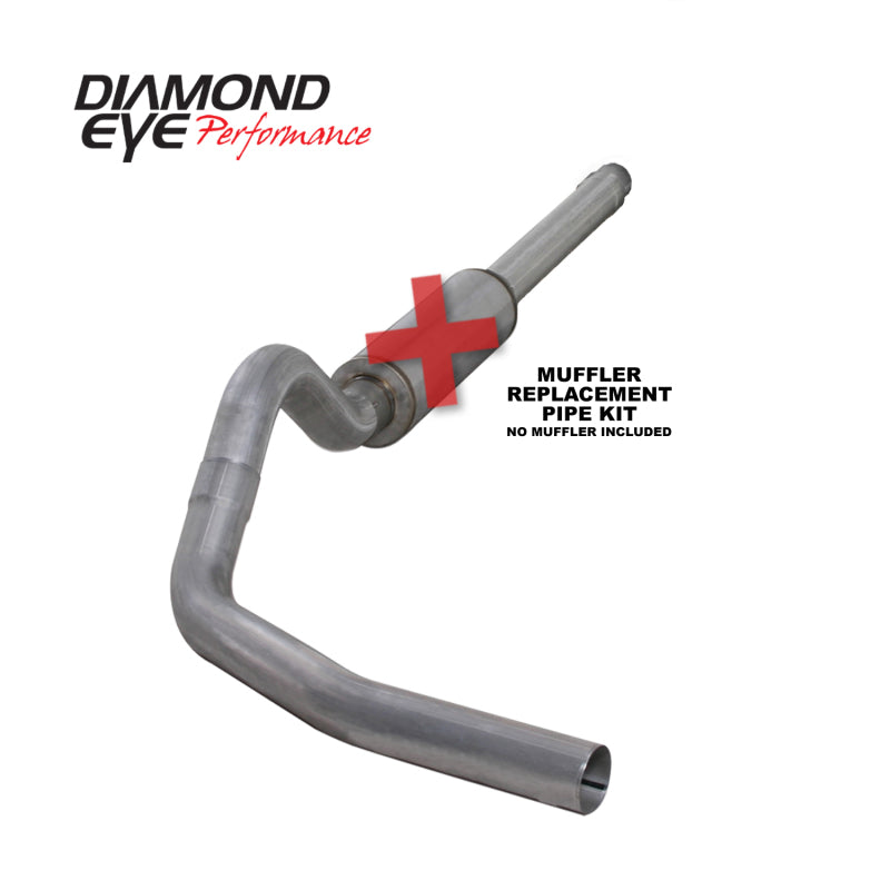 Diamond Eye Performance K4310A-RP - Diamond Eye KIT 4in CB MFLR RPLCMENT PIPE SGL AL: 94-97 FORD 7.3L F250/F350 PWRSTROKE