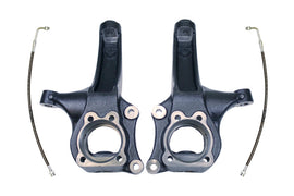 Maxtrac 700440 - MaxTrac 15-16 Chevrolet Colorado 2WD 4in Front Lift Spindles w/Extended DOT Compliant Brake Lines