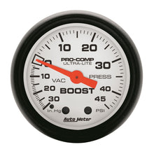 Load image into Gallery viewer, AutoMeter 5708 - Autometer Phantom 52mm 30in Hg-Vac/45PSI Mechanical Vacuum/Boost Gauge