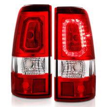 Load image into Gallery viewer, ANZO 311326 FITS 1999-2002 Chevy Silverado 1500 LED Taillights Plank Style Chrome With Red/Clear Lens