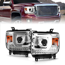 Load image into Gallery viewer, ANZO 111553 FITS 14-15 GMC Sierra 1500/2500HD/3500HD Plank Style Projector HeadlightChrome Housing