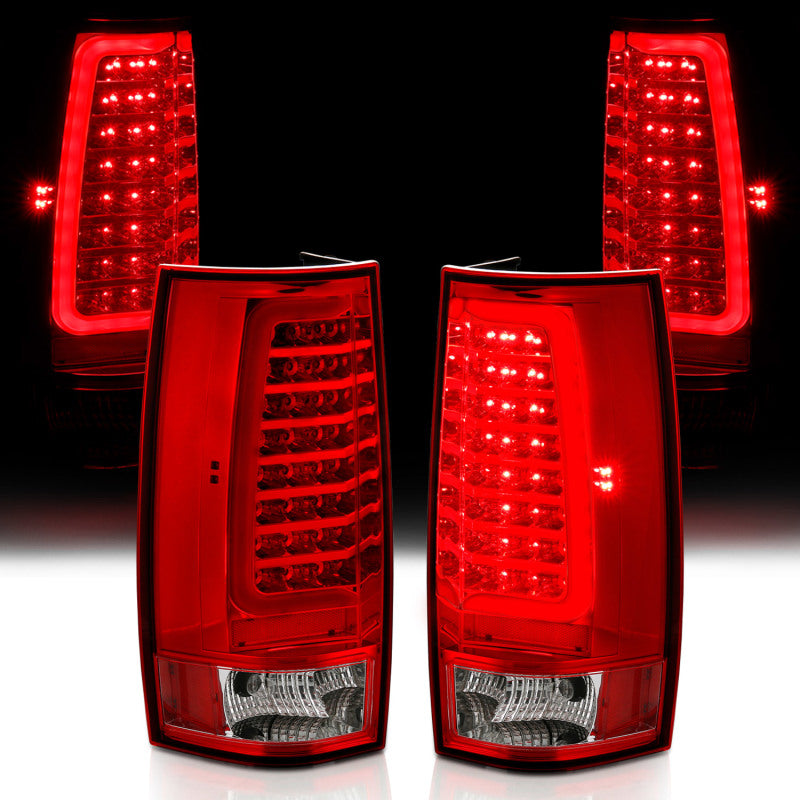 ANZO 311323 FITS 2007-2014 Chevy Tahoe LED Taillight Plank Style Chrome With Red/Clear Lens