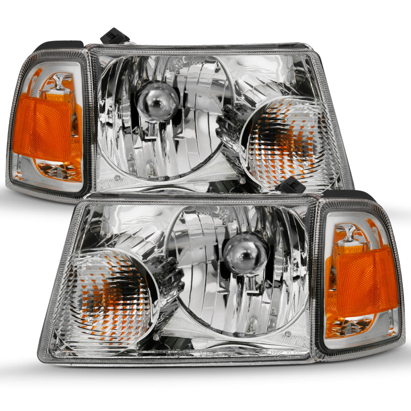 ANZO 111484 - FITS: 2001-2011 Ford Ranger Crystal Headlight Chrome w/Corner Lights (OE Replacement)