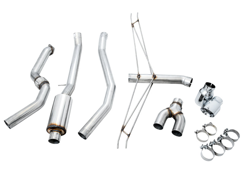 AWE Tuning 3020-32052 FITS 2016+ Honda Civic Si Track Edition Exhaust w/Front Pipe & Dual Chrome Silver Tips