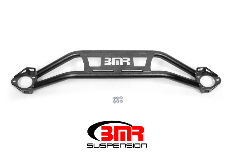 BMR Suspension STB110H - BMR 08-18 Dodge Challenger Front Strut Tower Brace Black Hammertone (Twin Tube Design)