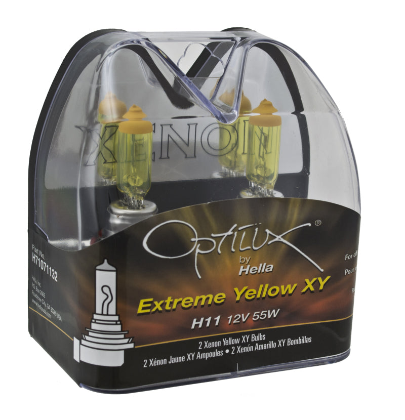 Hella H71071132 - Optilux H11 55W XY Extreme Yellow Bulbs (Pair)