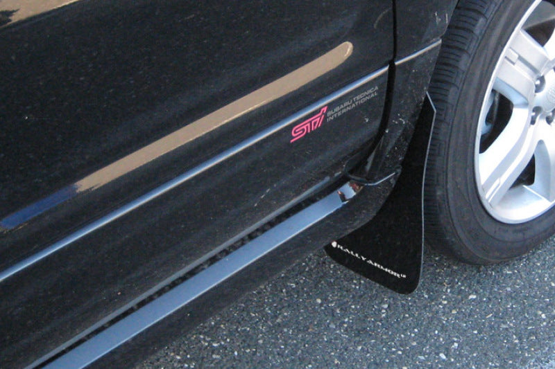 Rally Armor MF5-UR-BLK/WH FITS: 2003-2008 Subaru Forester UR Black Mud Flap w/ White Logo