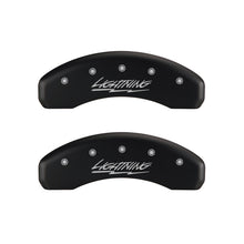 Load image into Gallery viewer, MGP 10021SLTGRD FITS 4 Caliper Covers Engraved Front &amp; Rear Lightning Red finish silver ch