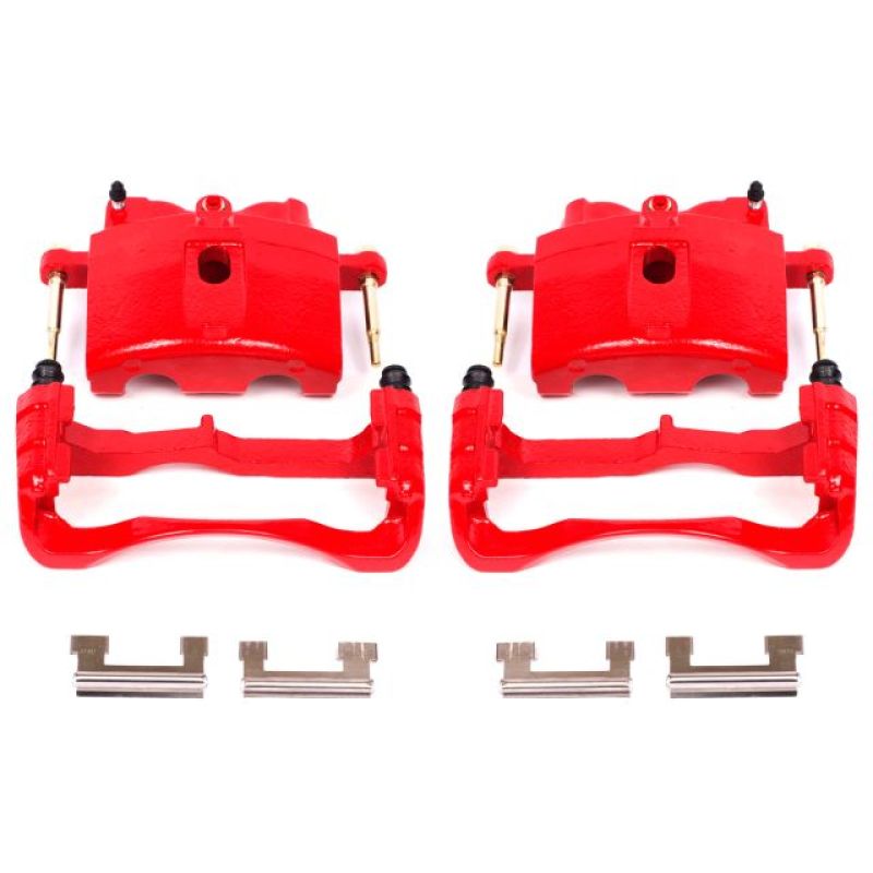 Power Stop 00-04 Cadillac DeVille Front Red Calipers w/Brackets - Pair - free shipping - Fastmodz