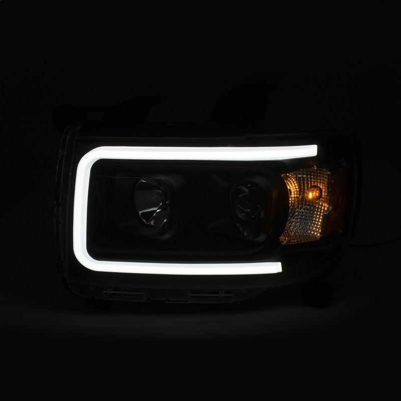 ANZO - [product_sku] - ANZO 2015+ GMC Canyon Projector Headlights w/ Plank Style Design Black w/ Amber - Fastmodz