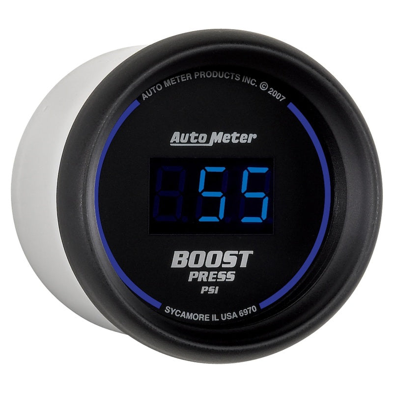 AutoMeter 6970 - Autometer Cobalt Digital 52mm Digital 5-60 PSI Boost Gauge