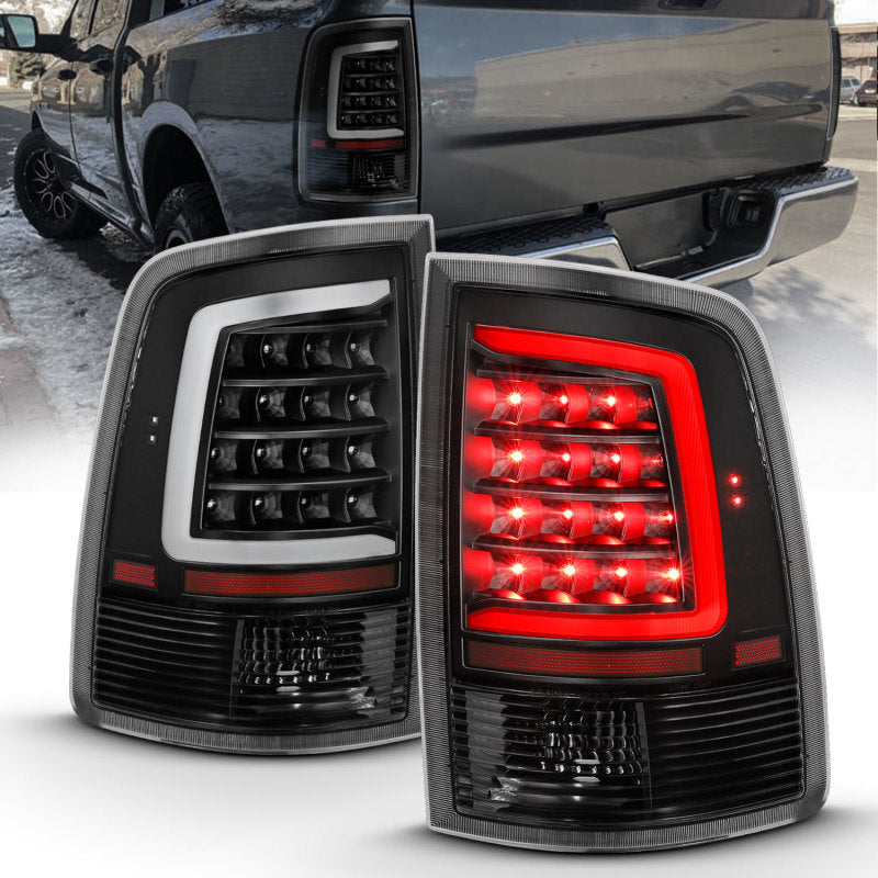 ANZO 311318 FITS: 2009-2018 Dodge Ram 1500 LED Taillight Plank Style Black w/Clear Lens