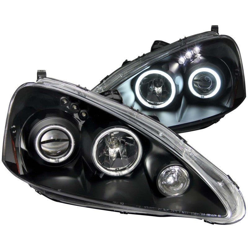 ANZO - [product_sku] - ANZO 2005-2006 Acura Rsx Projector Headlights w/ Halo Black - Fastmodz