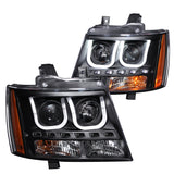 ANZO 111273 FITS: 2007-2013 Chevrolet Avalanche Projector Headlights w/ U-Bar Black