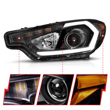 Load image into Gallery viewer, ANZO 121562 FITS 2014-2016 Kia Forte Projector Headlights w/ Light Bar Black Housing w/ DRL