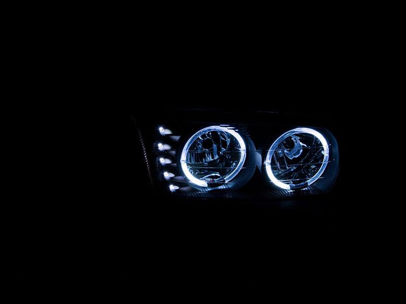 ANZO - [product_sku] - ANZO 1999-2006 Gmc Sierra 1500 Crystal Headlights w/ Halo and LED Black - Fastmodz