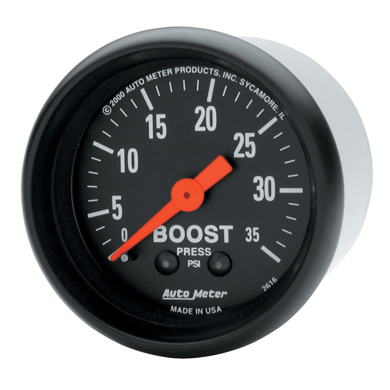 AutoMeter 2616 - Autometer Z Series 52mm 0-35 PSI Mechanical Boost Gauge