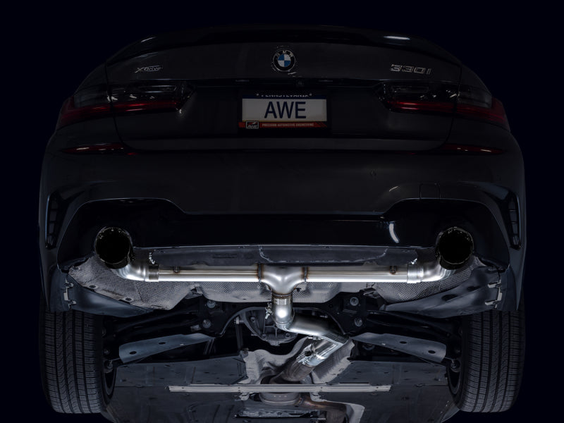 AWE Tuning 3020-33429 FITS AWE 19-23 BMW 330i / 21-23 BMW 430i Base G2X Track Edition Axle Back Exhaust - Diamond Black
