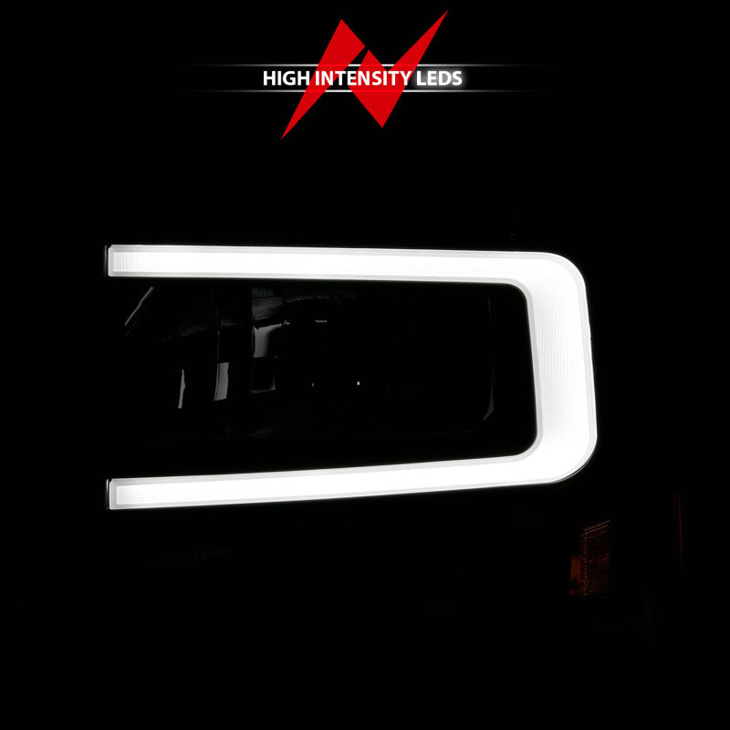 ANZO 111549 FITS 111549 FITS 99-04 Ford F250/F350/F450/Excursion (excl. 99) Crystal Headlightsw/ Light Bar Black Housing