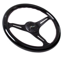 Load image into Gallery viewer, NRG ST-015BK-BK - Classic Wood Grain Steering Wheel (350mm) Black Paint Grip w/Black 3-Spoke Center