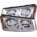 ANZO 111313 FITS: 2003-2006 Chevrolet Silverado 1500 Projector Headlights w/ U-Bar Chrome