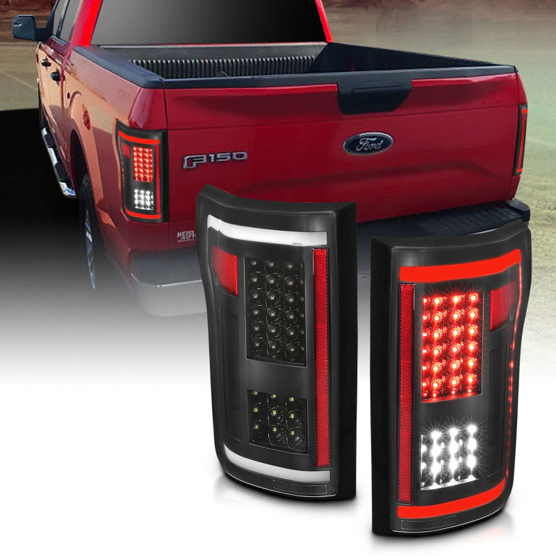 ANZO - [product_sku] - ANZO 2015-2017 Ford F-150 LED Taillights Black - Fastmodz