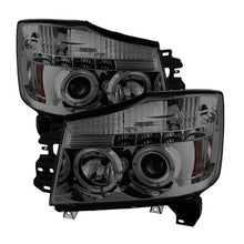Load image into Gallery viewer, SPYDER 5033963 - Spyder Nissan Titan 04-14/Armada 04-07 Projector Headlights LED Halo LED Smke PRO-YD-NTI04-HL-SM
