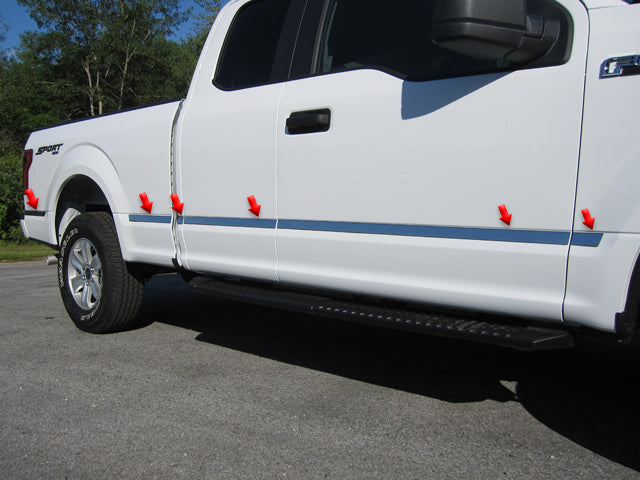 QAA Chrome Molding Inserts For 2015-2020 Ford F-150 - 4-door Pickup Truck Super Cab 6.5' bed