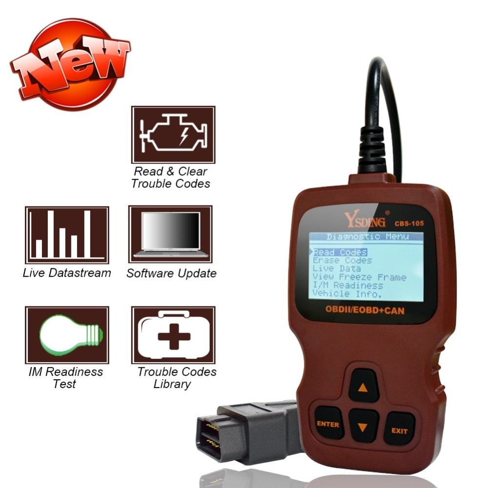 Innovative Performance - [product_sku] - Ysding CBS-105 OBD2 Automotive Scanner OBD Car Diagnostic ToolCode Reader ODB2 Scanner OBDII OBD Auto Diagnostic Scanner - Fastmodz