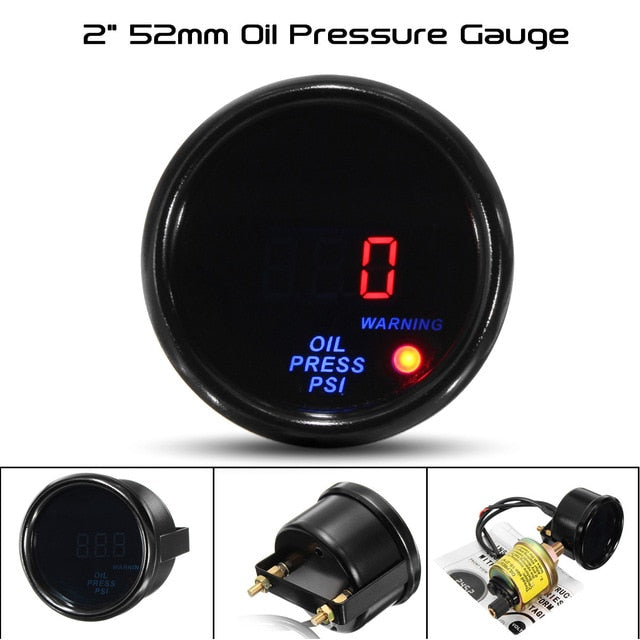 Innovative Performance - [product_sku] - Gauge 2" 52mm Turbo Boost Oil Pressure Oil Temperature Water Temperature Tachometer Voltage Gauge Digital LED Display Car Meter - Fastmodz