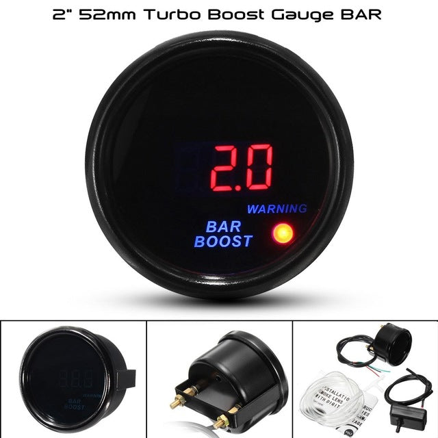 Innovative Performance - [product_sku] - Gauge 2" 52mm Turbo Boost Oil Pressure Oil Temperature Water Temperature Tachometer Voltage Gauge Digital LED Display Car Meter - Fastmodz