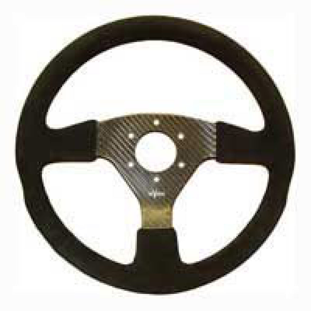 Reverie Rally 350 Carbon Steering Wheel - MOMO/Sparco/OMP Drilled, Alcantara Trimmed