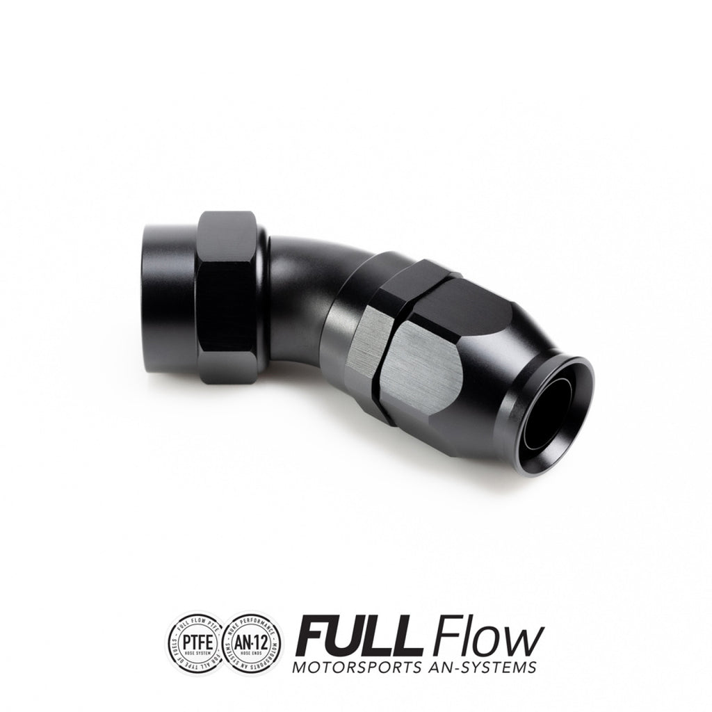 Nuke Performance Full Flow PTFE Hose End Fitting 45 Degree AN-12